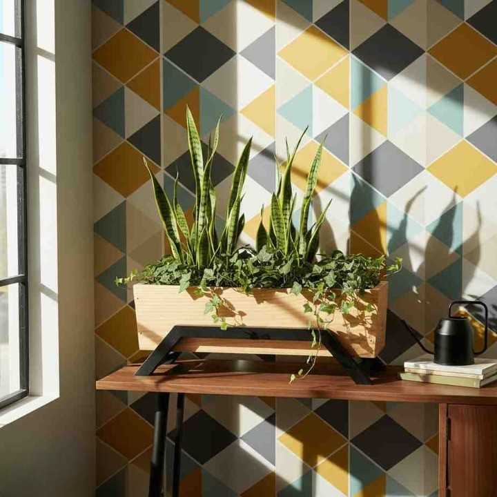 Handcrafted Mango Wood Rectangular Planter with Metal Stand – Modern Wooden Plant Pot for Indoor Plants | Decorative Tabletop Planter for Home, Office & Living Room Décor