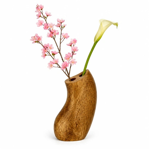 Handcrafted Wooden Bud Vase – Beech Wood Decorative Mini Flower Vase for Home Décor