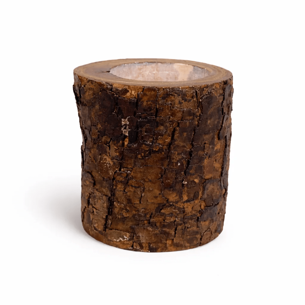 Rustic Wooden Flower Pot for Home Decor | Dark Brown Handcrafted Wooden Planter | Small Indoor Plant Holder for Desk, Table & Office Decor | 3.75 Inch