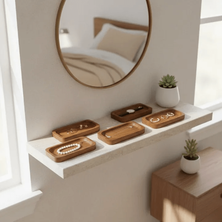 Handcrafted Wooden Serving Tray Set | Premium Small Wooden Organizer Tray for Snacks, Dry Fruits & Home Decor | Multipurpose Wooden Platter for Kitchen & Table | Organizing Jewelry