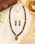Black rectangular beads with Gold Accents