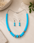 Blue Graduated Beads jewelry set