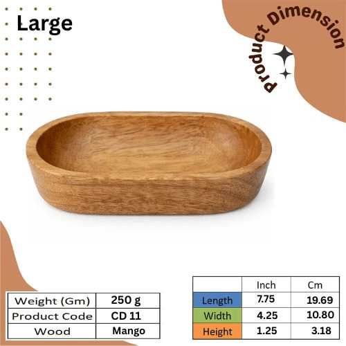 Handcrafted Premium Mango Wood Dough Bowl Set (Set of 3) – Rustic Wooden Decorative Serving & Organizer Trays | Luxury Coffee Table, Vanity & Dining Table Décor | Brown