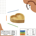 Handcrafted Mango Wood Heart Shaped Jewelry Tray – Wooden Decorative Trinket Dish for Rings, Earrings & Necklace | Heart Storage Bowl for Dressing Table | Minimalist Jewelry Organizer