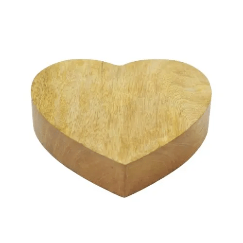 Handcrafted Mango Wood Heart Shaped Jewelry Tray – Wooden Decorative Trinket Dish for Rings, Earrings & Necklace | Heart Storage Bowl for Dressing Table | Minimalist Jewelry Organizer