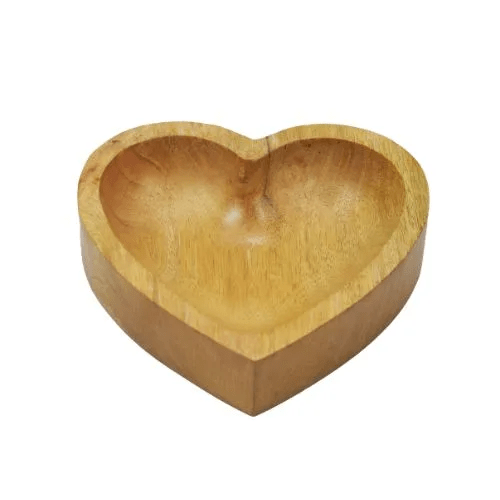 Handcrafted Mango Wood Heart Shaped Jewelry Tray – Wooden Decorative Trinket Dish for Rings, Earrings & Necklace | Heart Storage Bowl for Dressing Table | Minimalist Jewelry Organizer