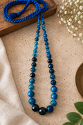 Graduated Blue Bead Necklace