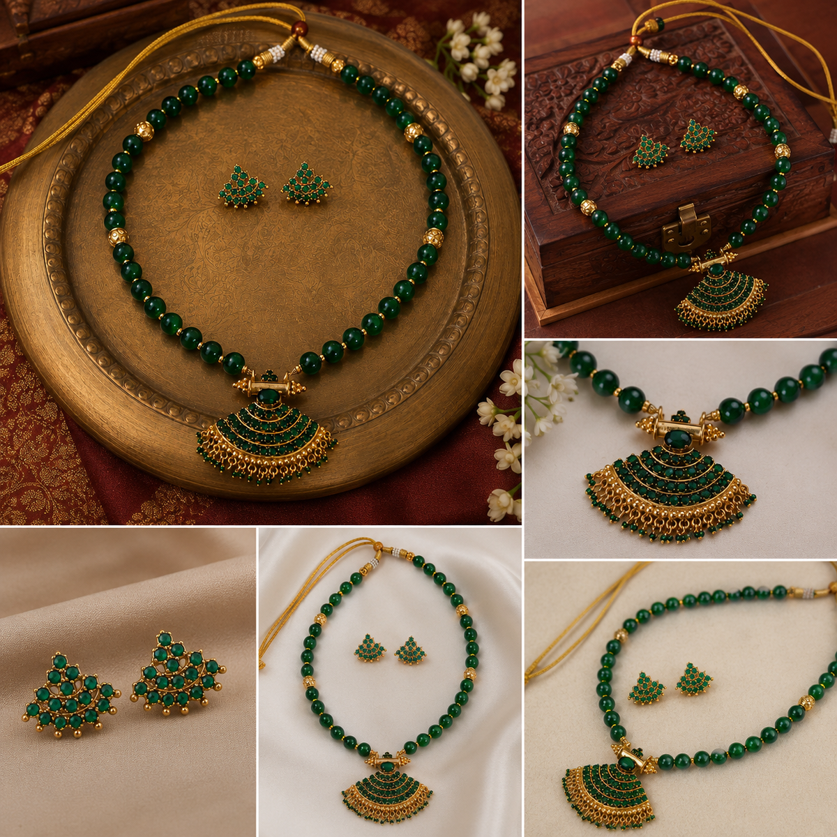 Emerald Green traditional Jewelry Set