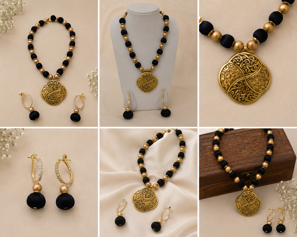 Black & Gold Heritage Statement Jewelry set