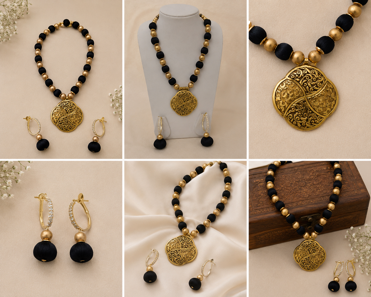Black & Gold Heritage Statement Jewelry set