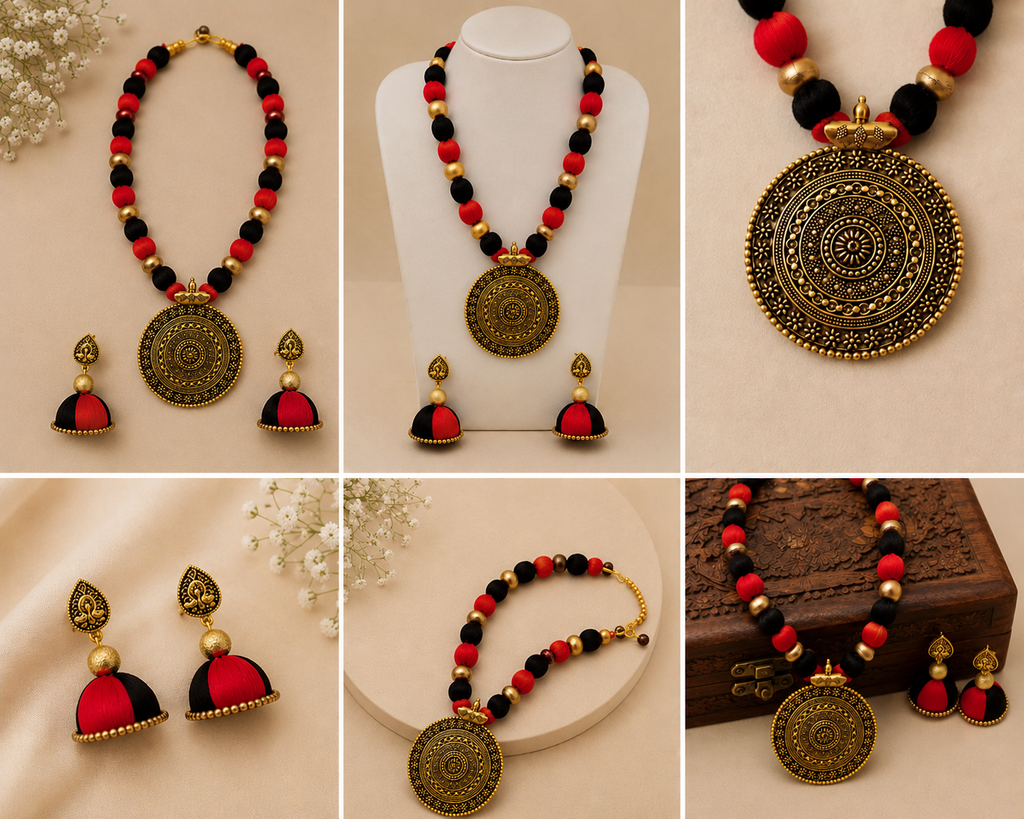 Red & Black Statement Jewellery Set