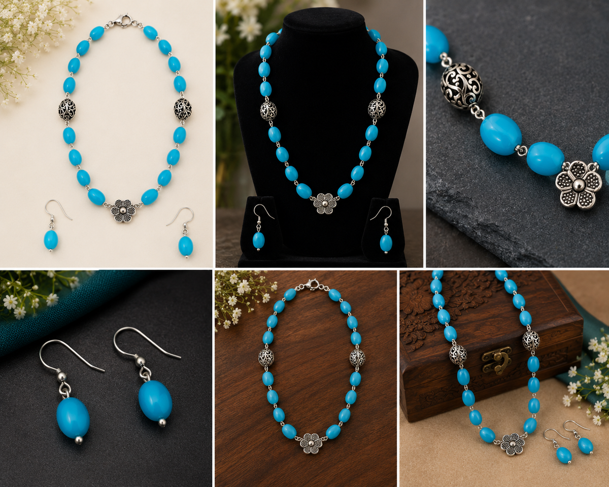 Turquoise Beads jewelry set