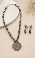 Metallic Charcoal black Beads jewelry Set
