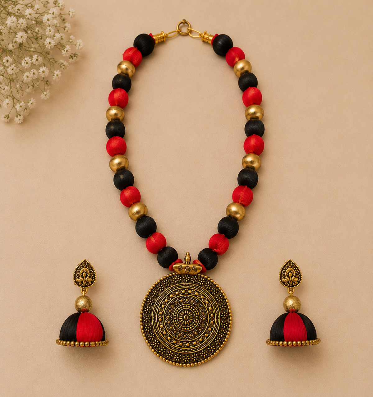 Red & Black Statement Jewellery Set