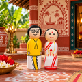 Wooden Peg Dolls Bengali Couple