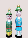 Indian Raja & Rani Wooden Dolls  Set of 2 Wooden Dolls