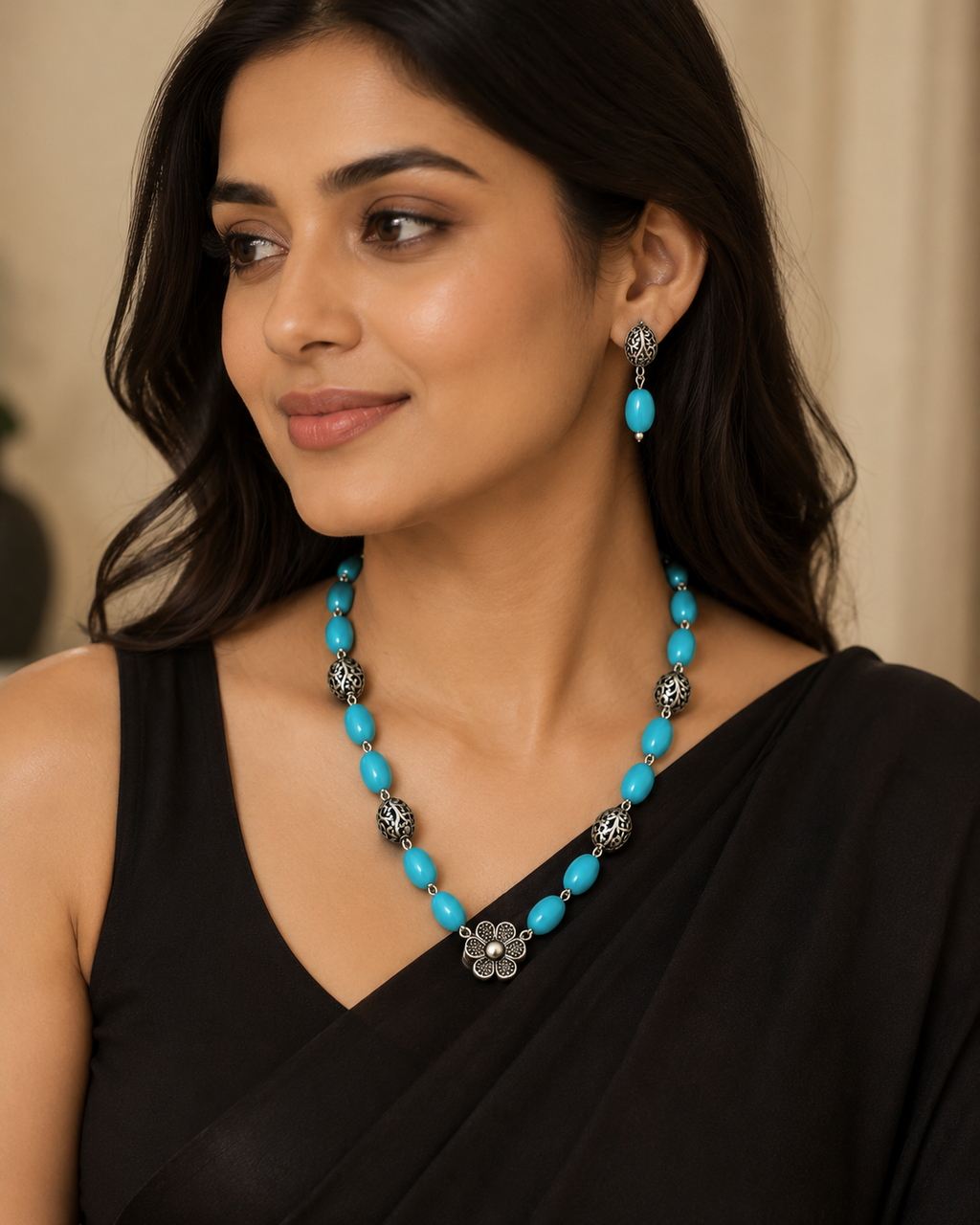 Turquoise Beads jewelry set