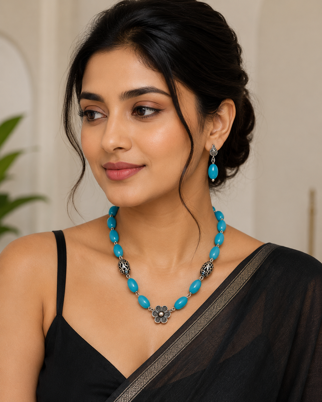 Turquoise Beads jewelry set