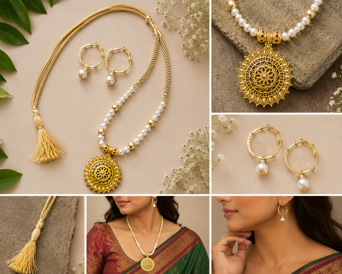 Golden Pearl Heritage jewelry set