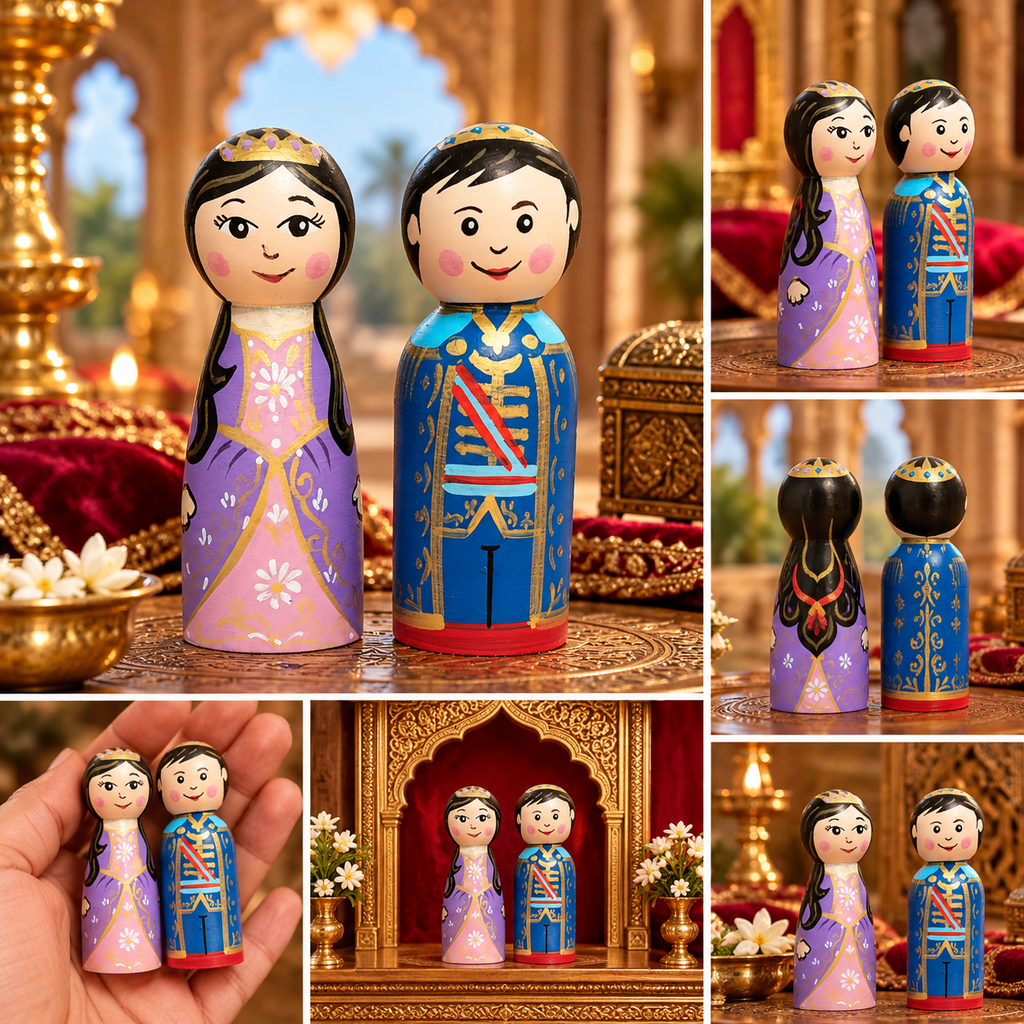 Wooden Prince & Princess Peg Dolls