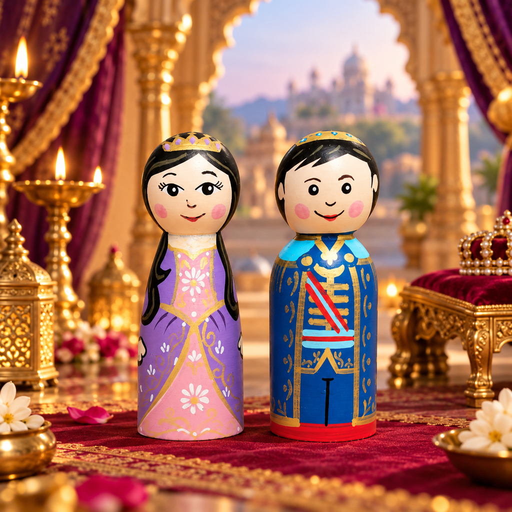 Wooden Prince & Princess Peg Dolls