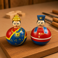 Wooden Raja Rani Roly Poly Dolls, Set of 2