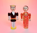 Traditional Indian Toy Set Raja & Rani Wooden Dolls - Set of 2 Dolls