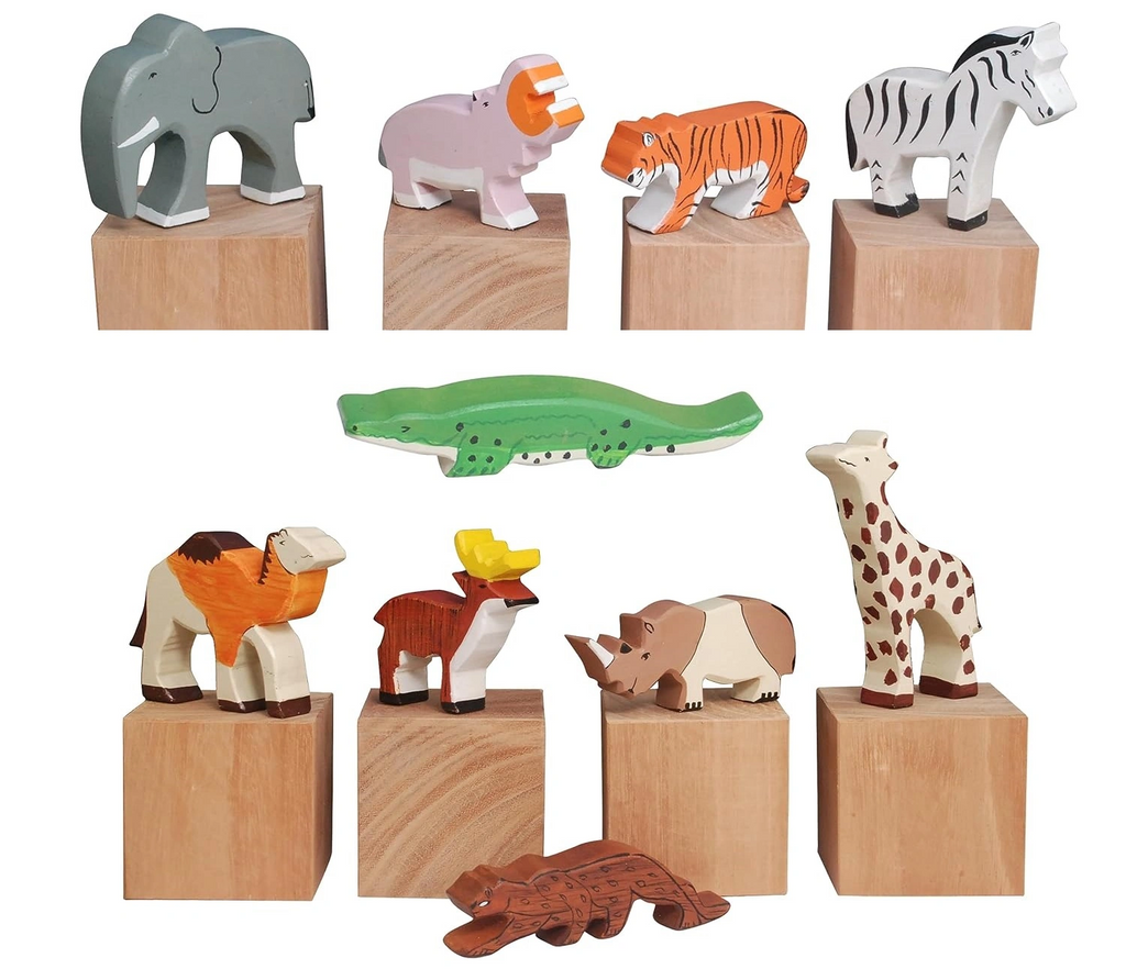 10 Piece Wooden Wild Animals