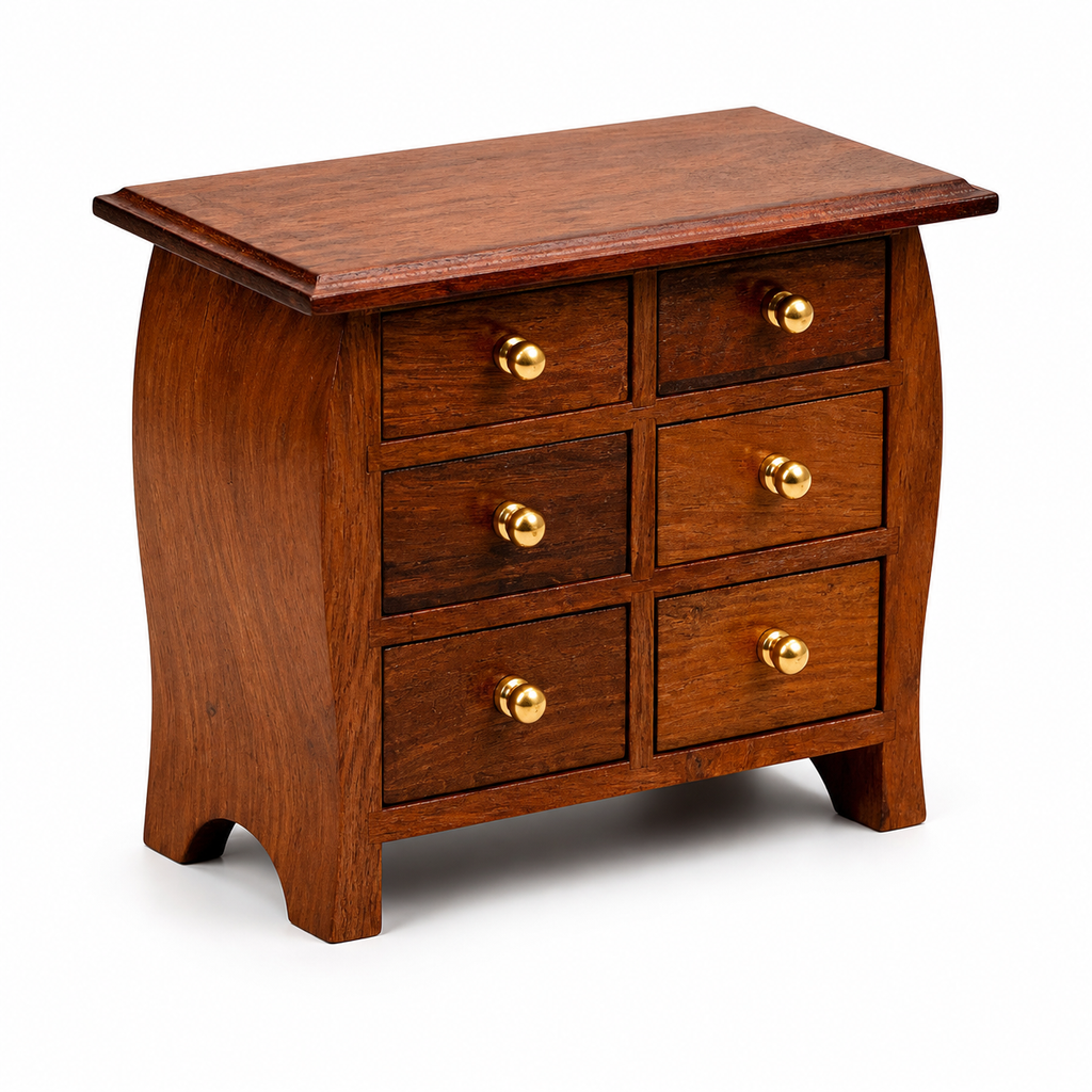 Premium Handcrafted Wooden Miniature Drawer Chest – 6-Slot