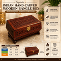 Exquisite Hand-Carved Wooden Bangle Box