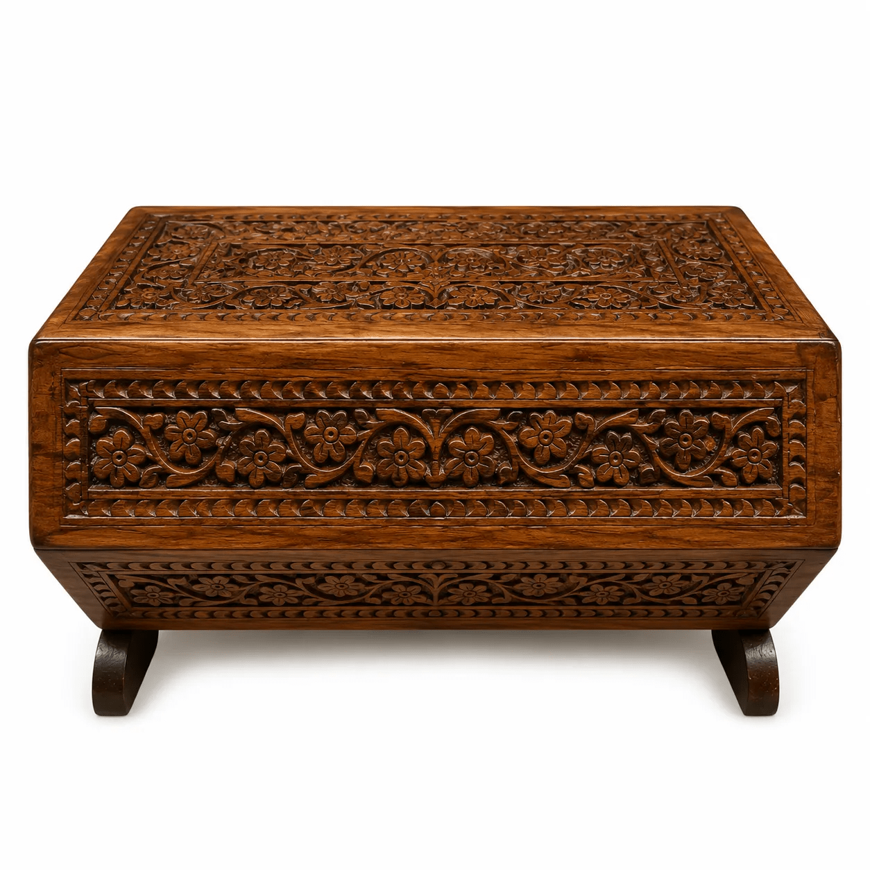 Exquisite Hand-Carved Wooden Bangle Box