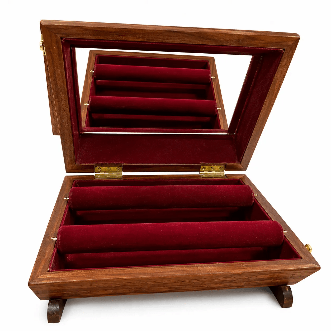 Exquisite Hand-Carved Wooden Bangle Box